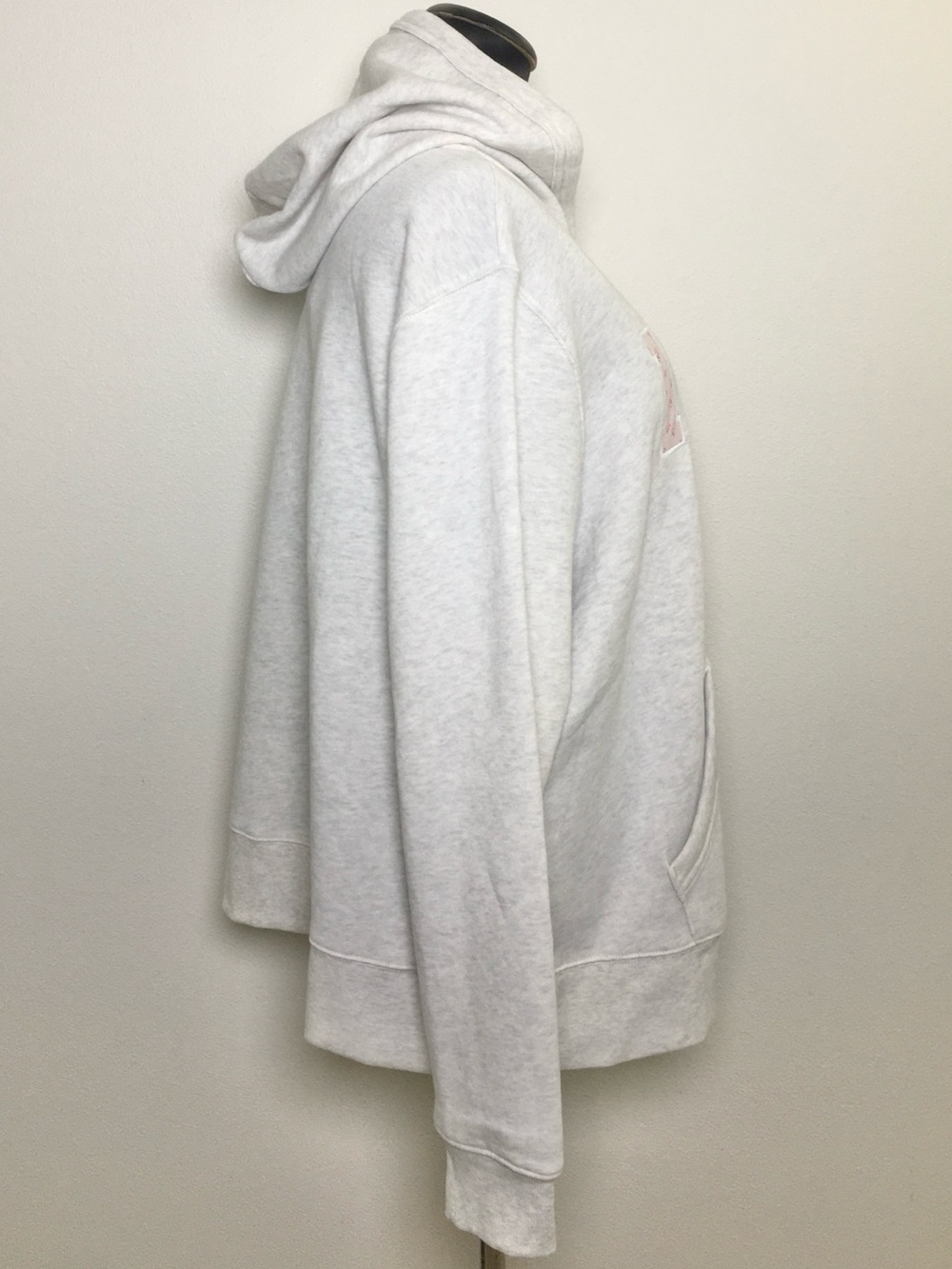Heather Light Gray Zip-Up Hoodie with Pink '1996' Detail - Picture 2 of 10